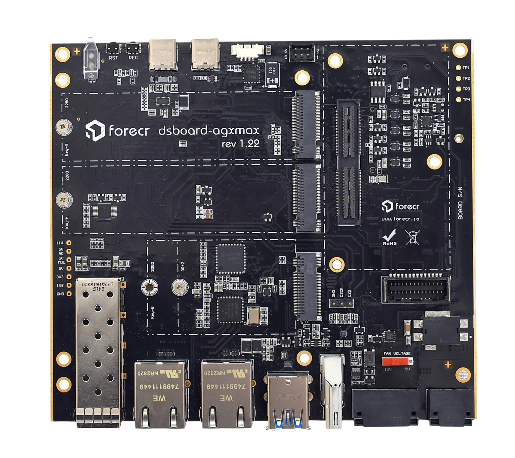 NVIDIA® Jetson AGX Orin™ Carrier Board with 10G Ethernet - DSBOARD - AGXMAX - Forecr.io